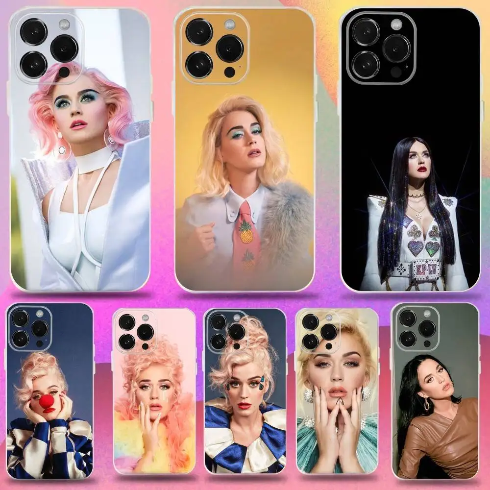 

Singer K-Katy P-Perry Phone Case For iPhone 16,15,14,13,12,11 Pro,Max,Plus,X,XS,XR,SE,Mini Transparent Silicone Soft
