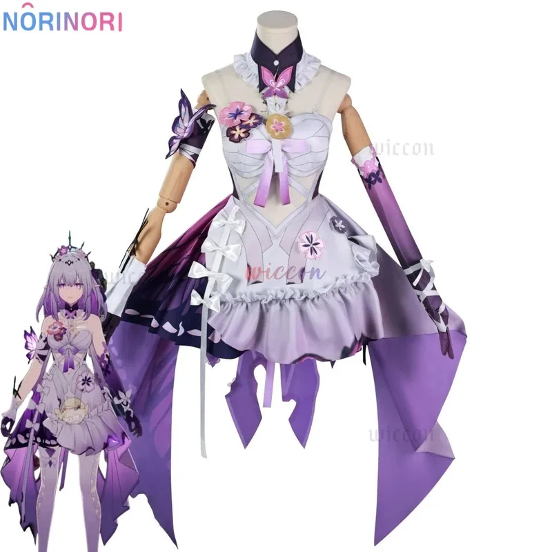 

25COSGame Honkai: Star Rail Castorice Cosplay Costume Purple White Dress Lolita Skirt Wig Adult Woman Sexy Cute Carnival Party S