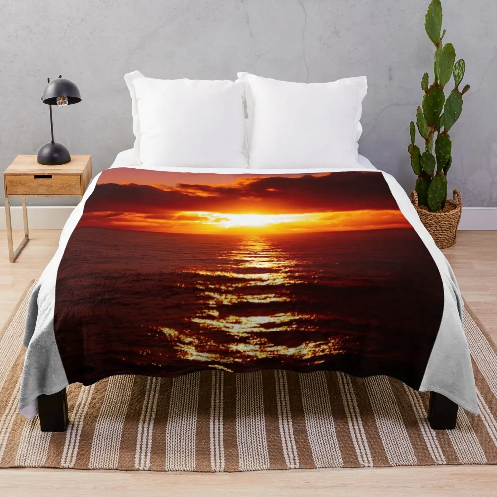 

Another Sunset Over the Pacific Throw Blanket Luxury Moving Blankets