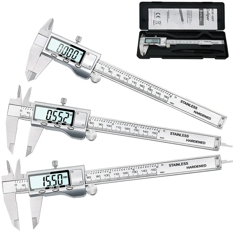 6-Inch 150mm Stainless Steel Electronic Digital Vernier Caliper Metal Micrometer Measuring Hot Sale