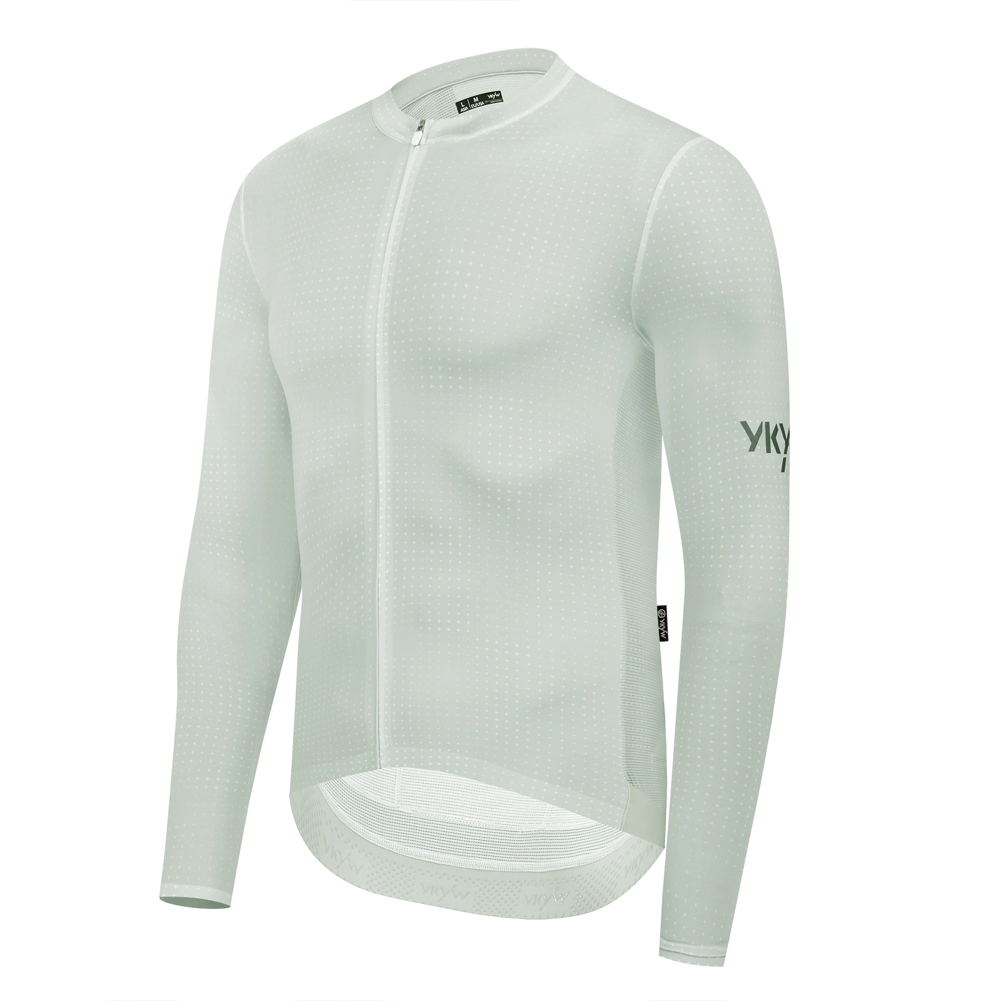 YKYWBIKE Herren Nahtloses Langarm-Radtrikot UPF 50+ Atmungsaktiv Schnelltrocknend MTB-Fahrradshirt Rennrad-Oberteil für Frühling Herbst – Detail 18
