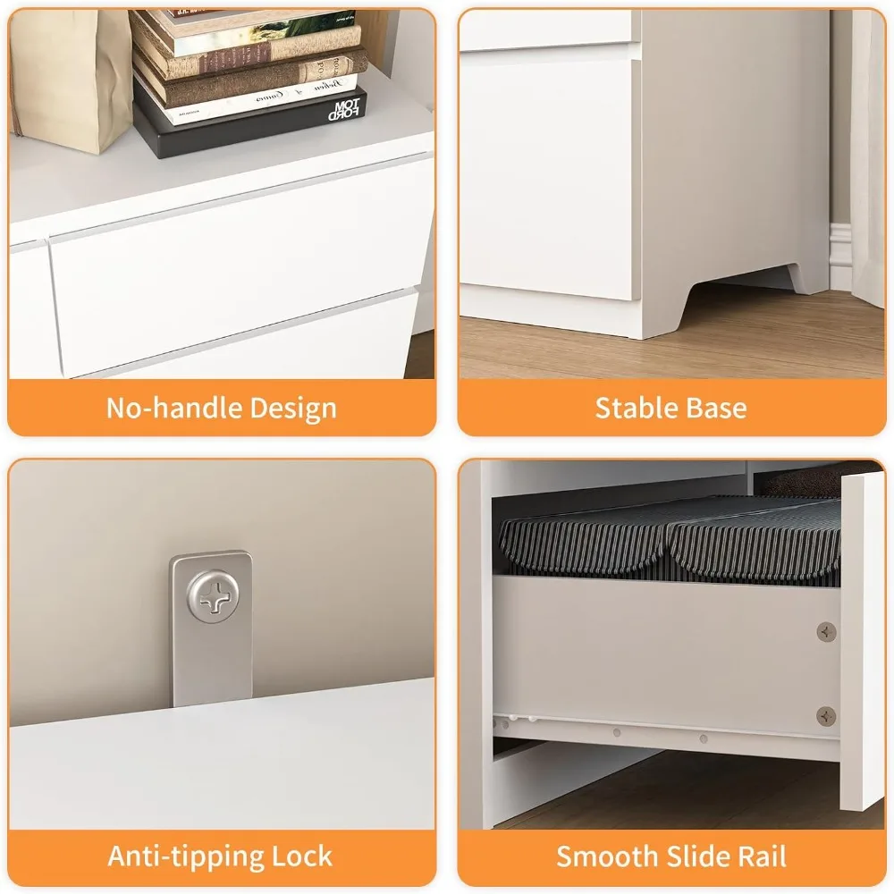 خزانة غرفة نوم أنيقة ذات 9 أدراج مع عمق تخزين كبير #4