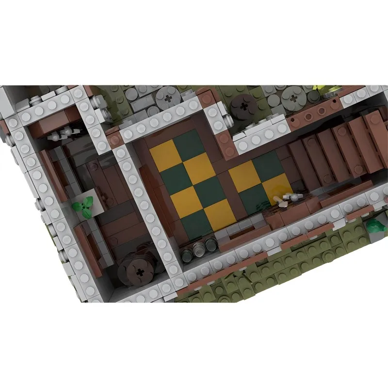 MOC Kreatives Retro Mittelalterliches Infanterie-Lager Straßenansicht Baustein-Modell DIY Erwachsenen-Puzzle Montage-Spielzeug Geburtstagsgeschenk Dekoration – Detail 5