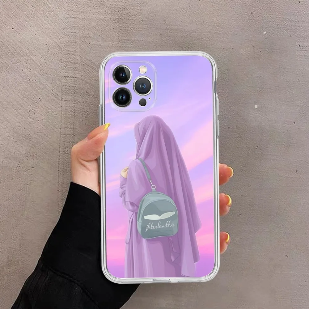 Muslim Arabic Hijab Girl Phone Case For IPhone 14 11 12 13 Mini Pro XS Max Cover 6 7 8 Plus X XR SE 2020 Funda Shell