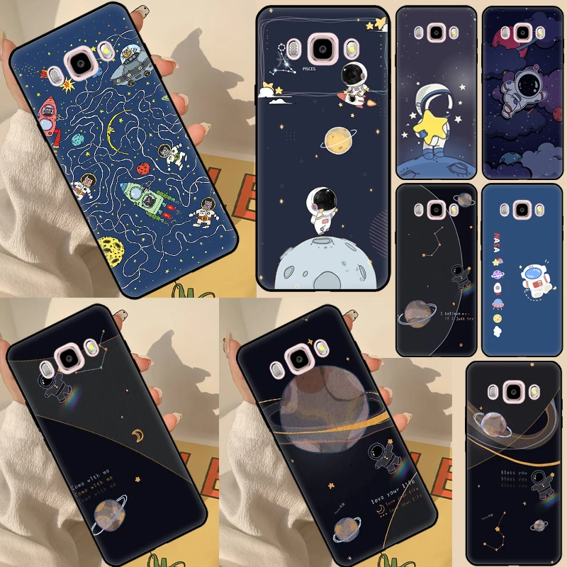 Astronaut Spaceship Phone Case For Samsung Galaxy J1 J3 J5 J7 A3 A5 2016 2017 J6 J4 Plus J8 A6 A7 A8 A9 2018