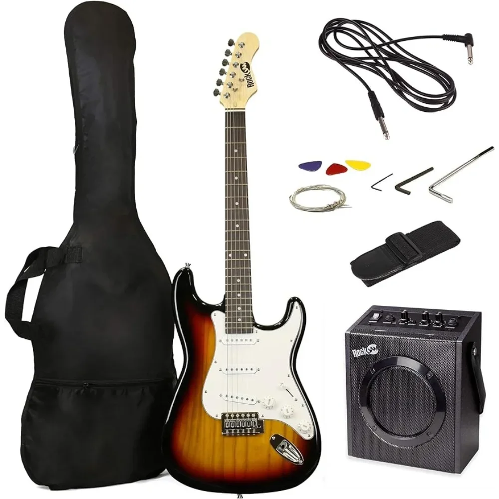 

Electric Guitar With 10-watt Amp Gig Bag Picks & Online Lessons 6 String Pack Right Sunburst Full Freight Free Stringed Musical