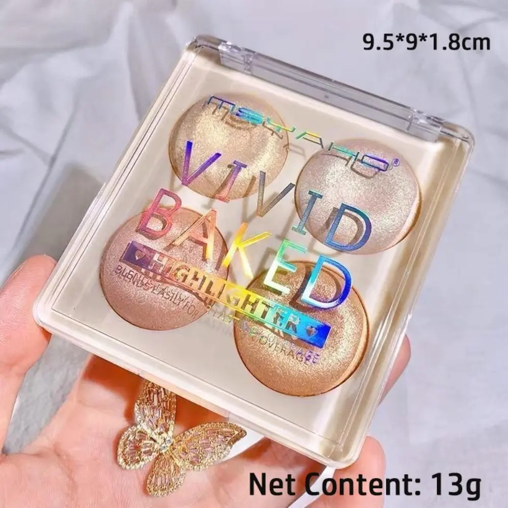 4-color Donut Highlight Tray Delicate Texture Long-lasting Color Bronzers Highlighter Sparkling Glitter Highlighter