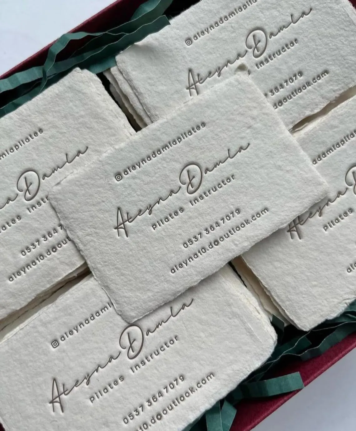

letterpress business card, handmade paper