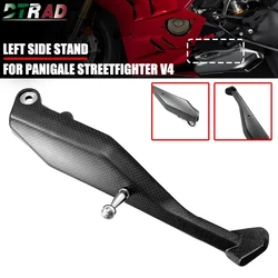 New For DUCATI Paniglae V4 V4S V4R Streetfighter V4 S Carbon Fiber Side Stand Bracket with Assist Hook Motorcycle Modified Parts