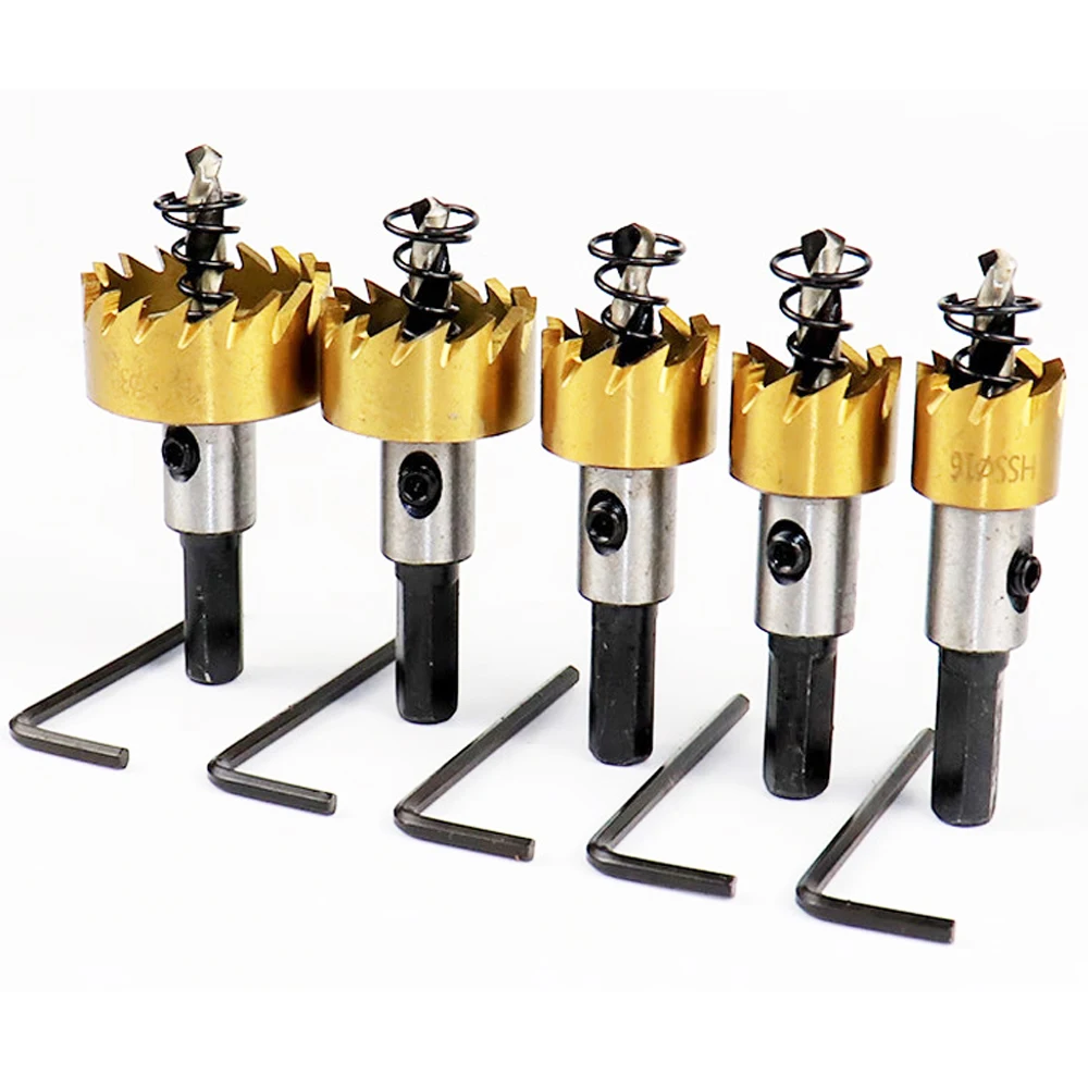 High Quality 1 Sets HSS Titanium Coated Hole Saw Cutting  Drill Bit Stainless Steel Metal Alloy Cutting