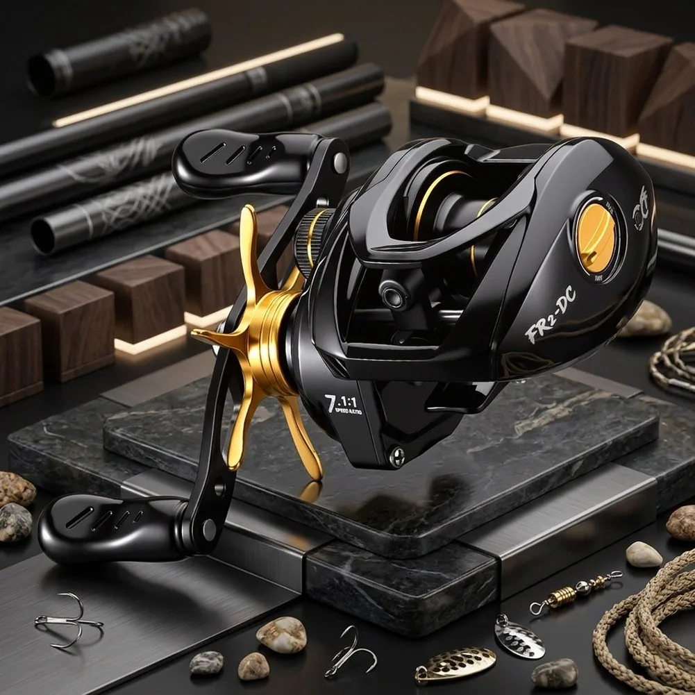 DC Electronic Brake Casting Reel 7.2:1 Gear Ratio 8KG Drag 4+1BB For Freshwater Bass Trout Pike Fishing Baitcasting Reels