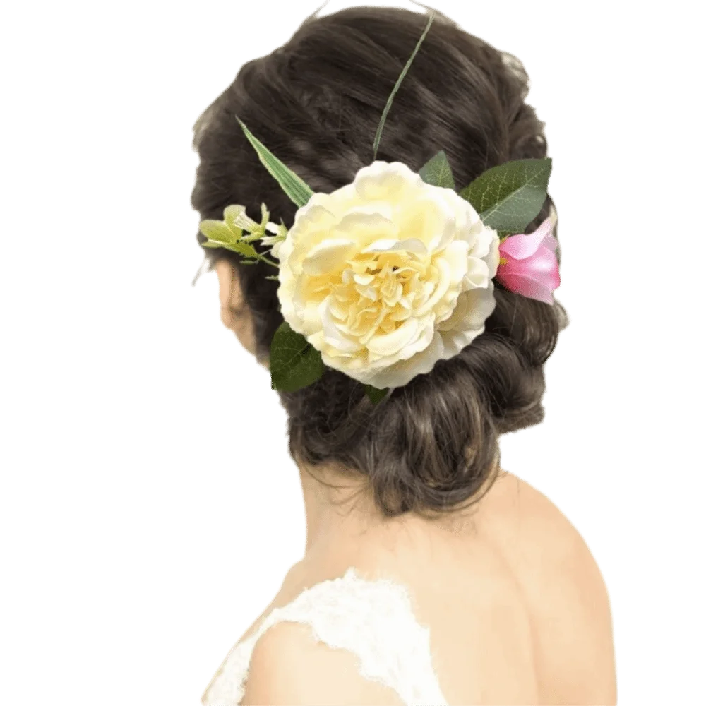 مشبك جانبي بسيط على شكل زهرة مشط شعر مشبك شعر إدخال أسنان إكسسوارات الشعر التايلاندية أدوات تصفيف أمشاط ثابتة دبوس شعر على شكل زهرة أنثى #2