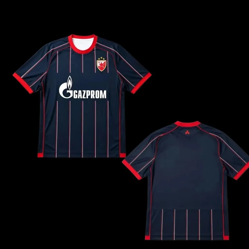 Saison 2026 Red Star Belgrad Auswärts-Fußballtrikot Herren Sommer 3D Sport Fußball Mode T-Shirt Schnelltrocknend Familien-Set – Detail 4