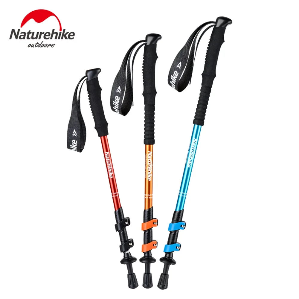 

3-Section Ultralight Retractable Trekking Pole Foldable Walking Hiking Sticks EVA Anti-slip Handle 6061 Aluminum Climbing Canes