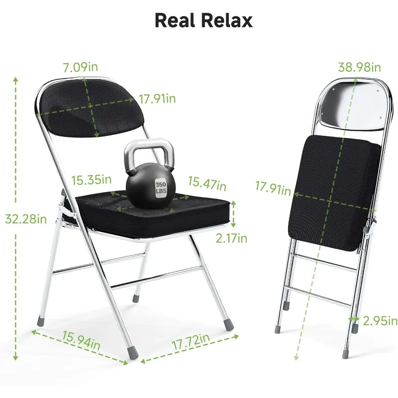كراسي قابلة للطي مع مقعد سميك مبطن، قماش سروال قصير متين، كرسي مكتب تجاري قابل للطي قابل للتكديس #3