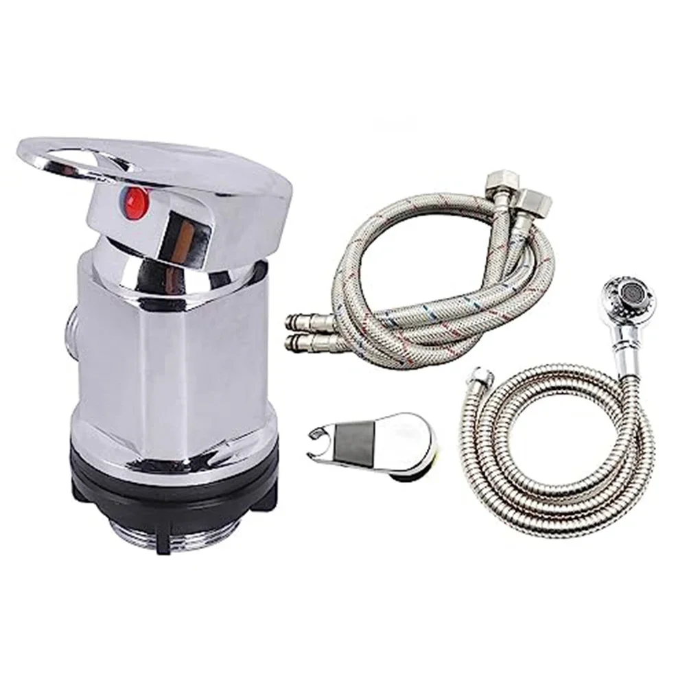 Flexible Hose Faucet Handheld Shower Mixer Daily Use Shampooing Experience Silver 80cm Inlet Hose For RV Campers