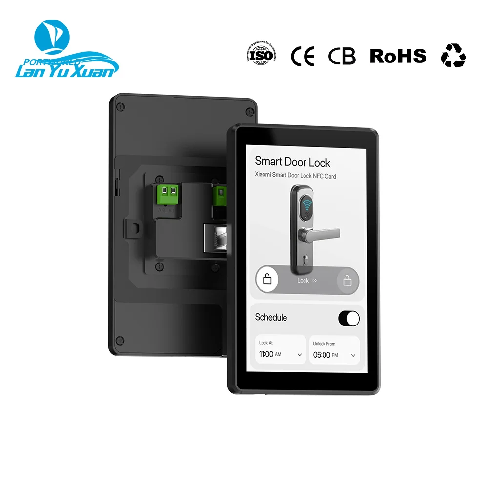 5.5 Inch Metal Housing In-Wall Android Touch Screen Control Panel Kiosk Mode Supported for Smart Home Automation System