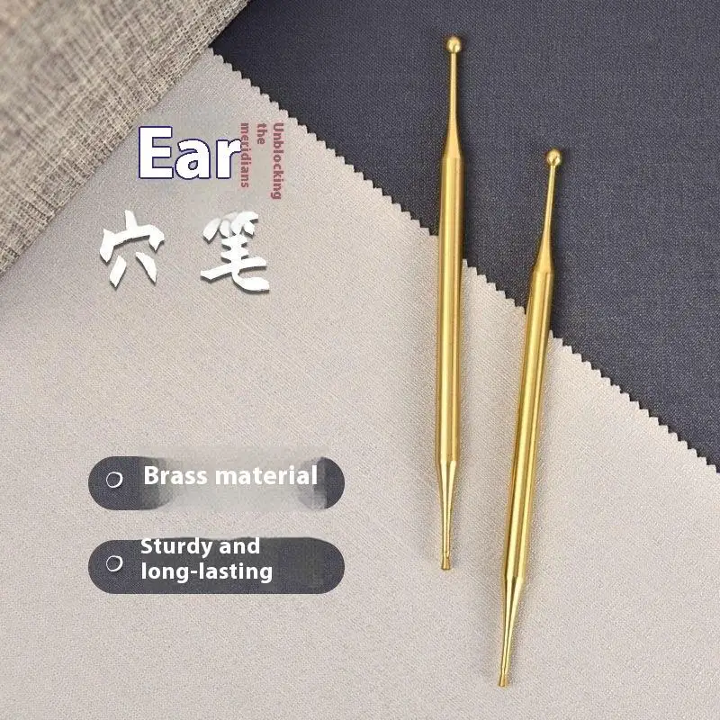 قلم الوخز بالإبر من الفولاذ المقاوم للصدأ/النحاس دليل الجسم الزناد نقطة التحقيق القلم تدليك الأنسجة العميقة ، أدوات ريفليكسولوجية الوجه ذات الرأس المزدوج