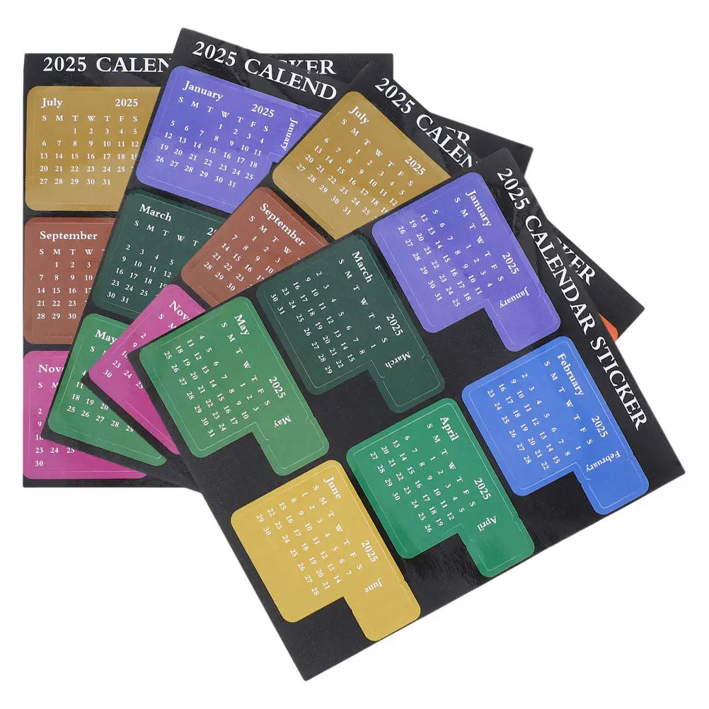 

2Set Colorful 2025 Monthly Tabs DIY Planner and Notebook Label Calendar Stickers Portable Office Planner Tabs