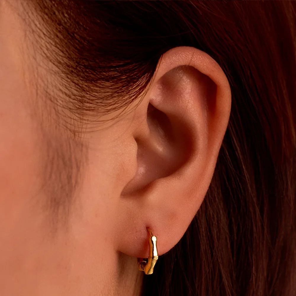 Goldcolor Thick 2*13mm Stainless Steel Brief Circle Hoop Earrings 1 Pair Men And Women No Fade Allergy Free