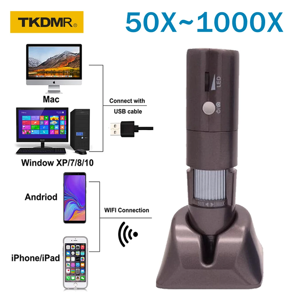 Zoom 50-1000X microscopio Digital portátil, cámara para soldar, amplificación continua electrónica, lupa, teléfono celular, PC