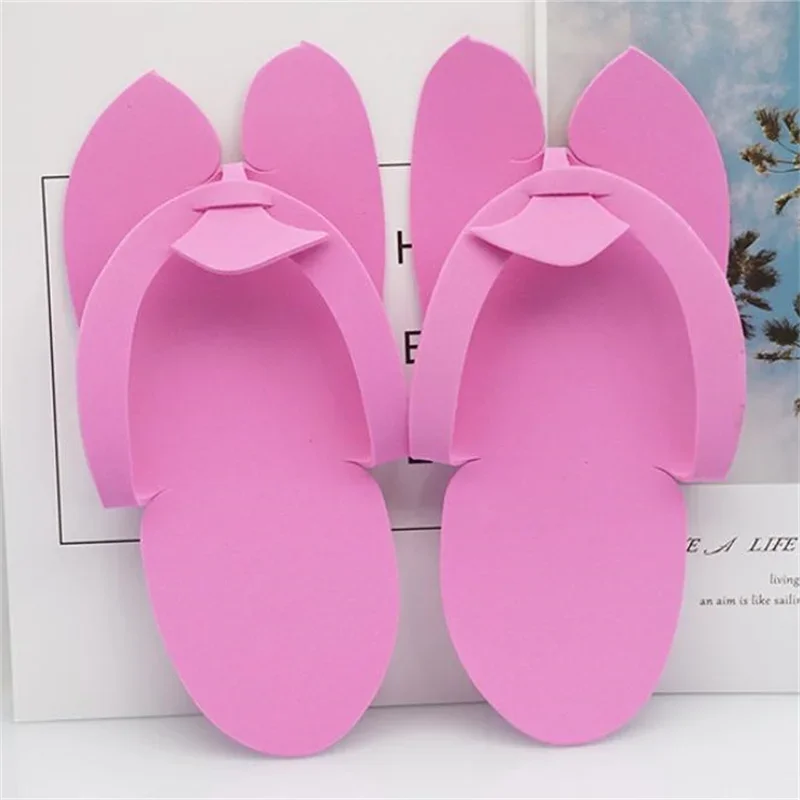 12/24 Paare Zufällige Farbe Einweg Schaum Hausschuhe Pediküre Hausschuhe Für Salon Spa Hotel Pediküre Fuß Flip Flop Hausschuhe – Detail 2
