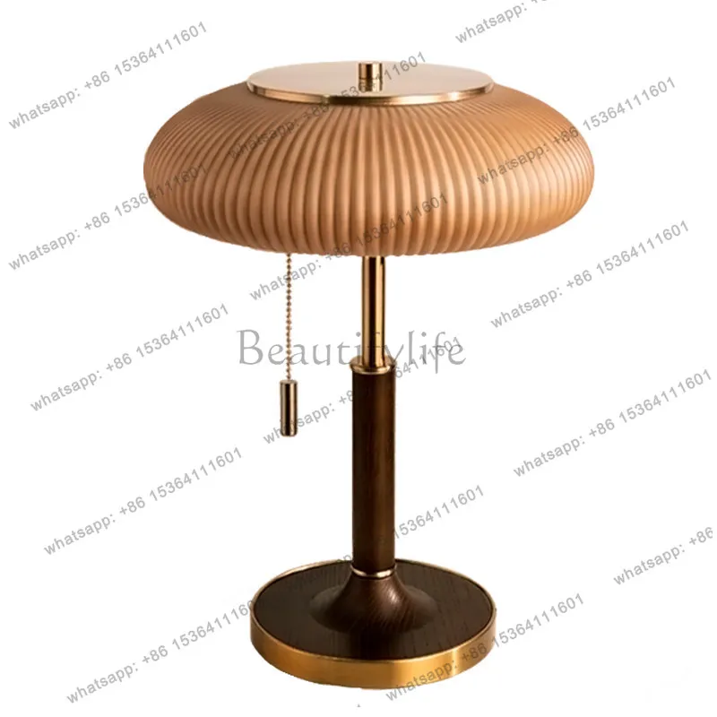 Matsutake luminous retro decoration bedroom bedside ornament high sense French antique designer high sense
