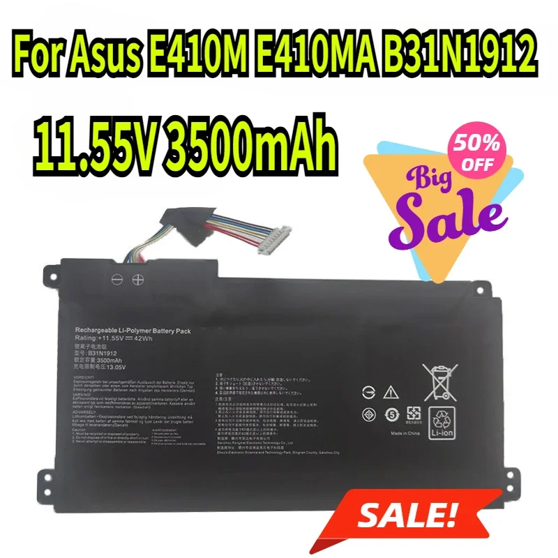 

11.55V 3500mAh For Asus E410M E410MA E510M E510MA L410MA C31 B31N1912 battery