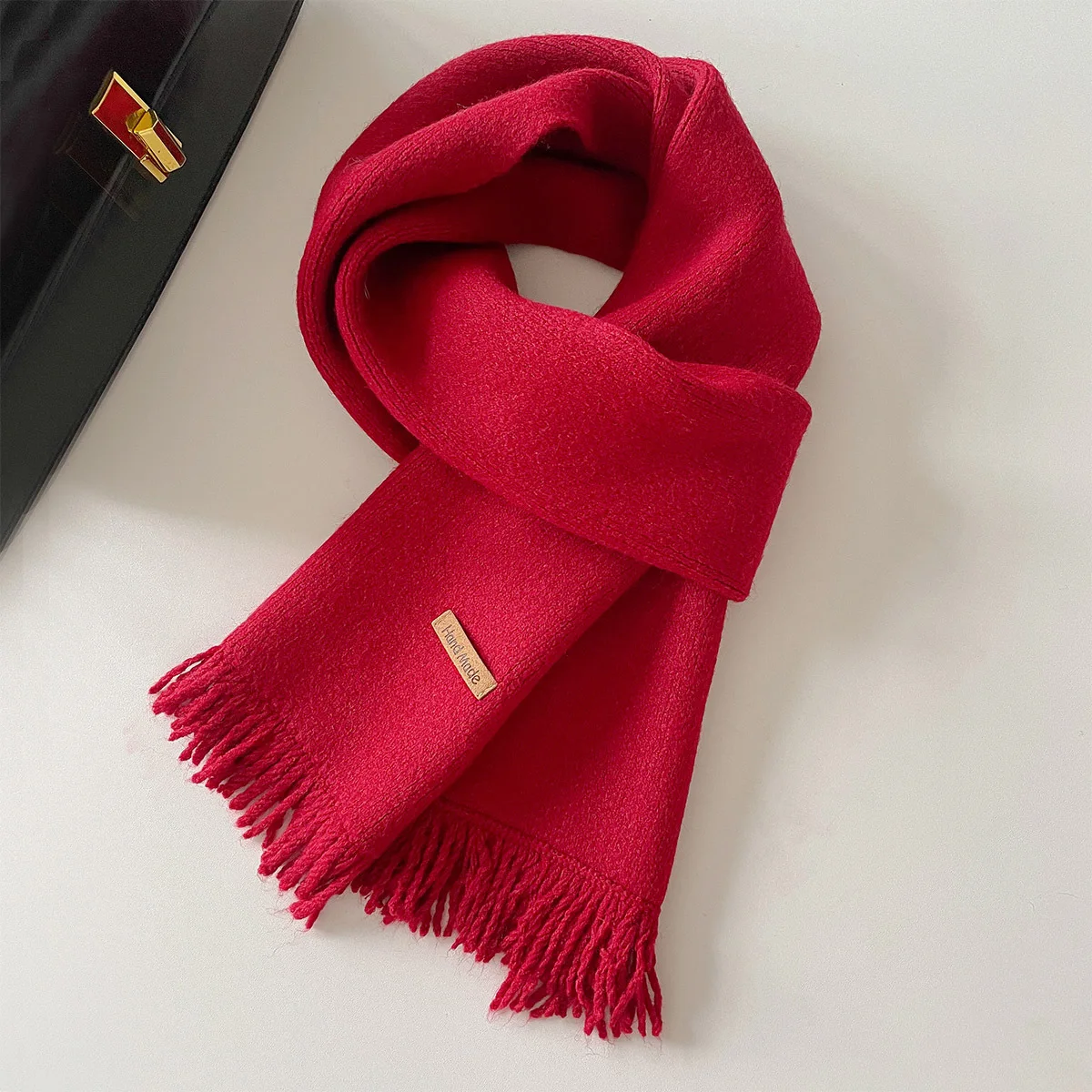 Women Men Imitation Cashmere Warm Tassel Scarves for New Korean Autumn Winter Solid ScarfHijab Designer Shawl Wrap Stoles Scarf