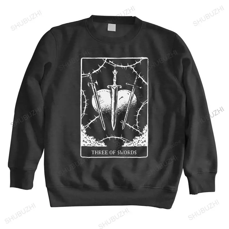 Tarot Minor Arcana Three Of Swords hoodies Men Pure Cotton sweatshirt long sleeves Death Tarot Card Heart hoody Clothing Gift