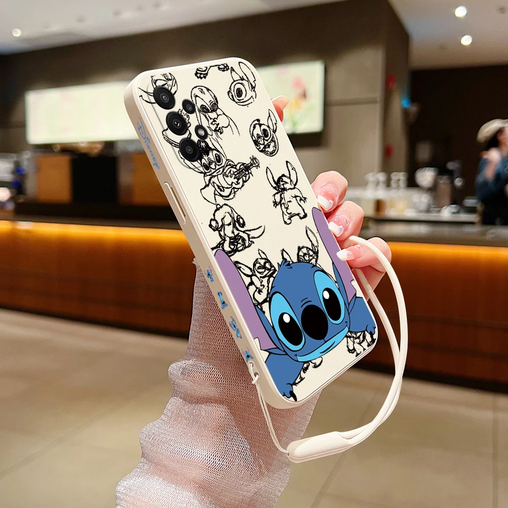 Cute couple Stitch Phone Case For Xiaomi Mi CC9 13 12 12T 11 11T Ultra 10 10T 9 9T 9SE 8 Pro Lite 5G Cover With Hand Strap