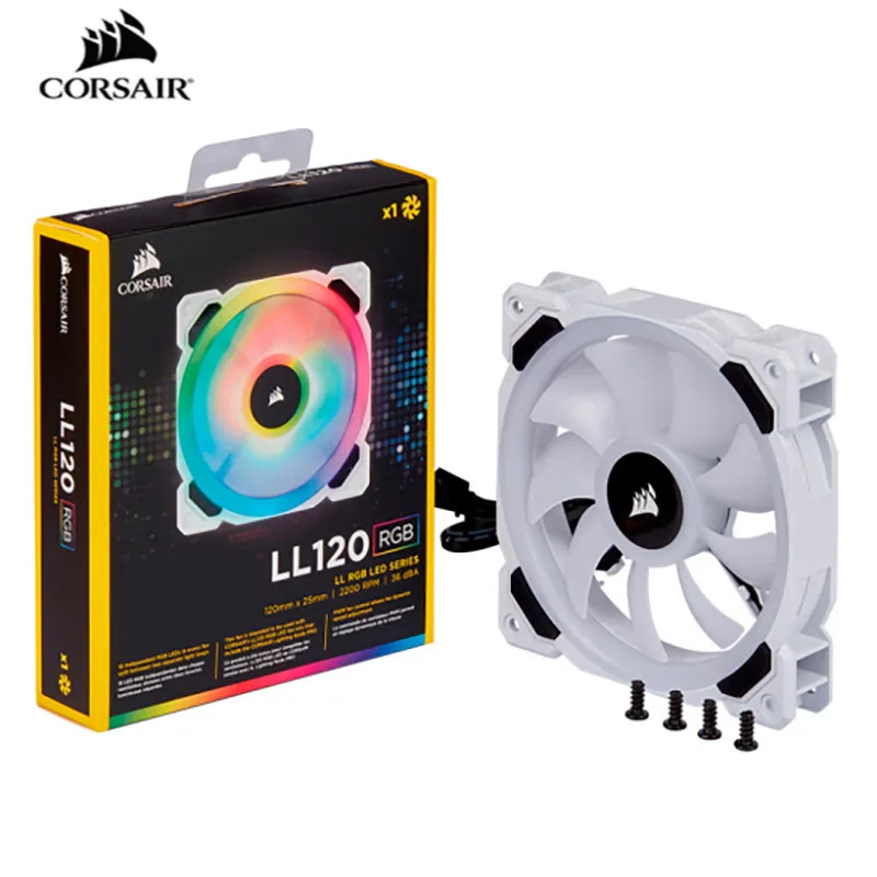 Corsair Fans LL120 RGB 120mm Dual Light Loop RGB LED PWM Fan for Desktop white