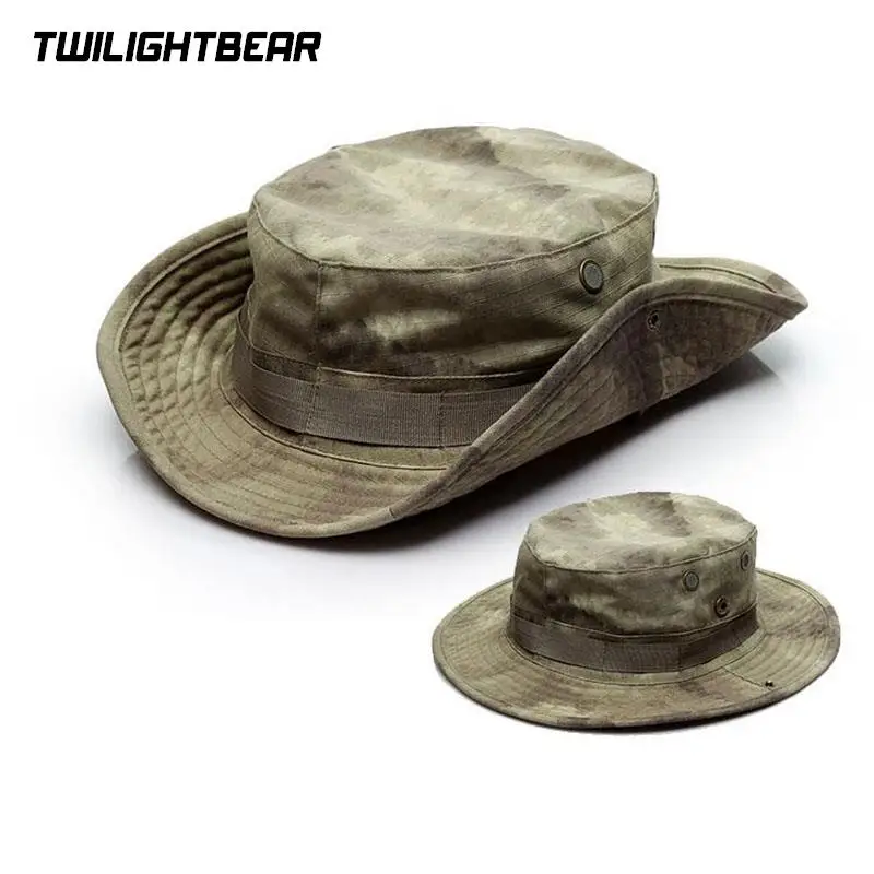 Top Quality Thicken Camouflage Boonie Hat Outdoor Camo Tactical Hat Fisherman Hat Hunting Camping Multicam Hat AE056