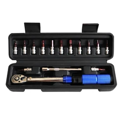 Bike Torque Wrench Set 1/4 Inch Drive Torque Wrench 2-24Nm Bicycles Tool for Mountain Road Bikes Socket Extension Bar