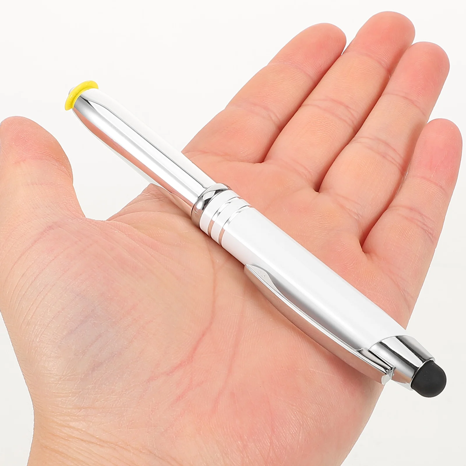 2Pcs Metal Capacitive Stylus Pens Multifunction 3 in 1 Fiber Cloth Disc Silicone Tips Smooth Ink Writing for Tablet Phone