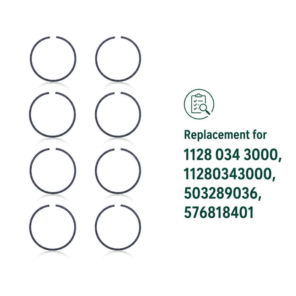 10Pcs 50mm x 1.2mm Piston Ring For Stihl 044 MS440 MS441 TS410 TS420 Chainsaw Saw Parts Compatible Replace OEM 11280343000