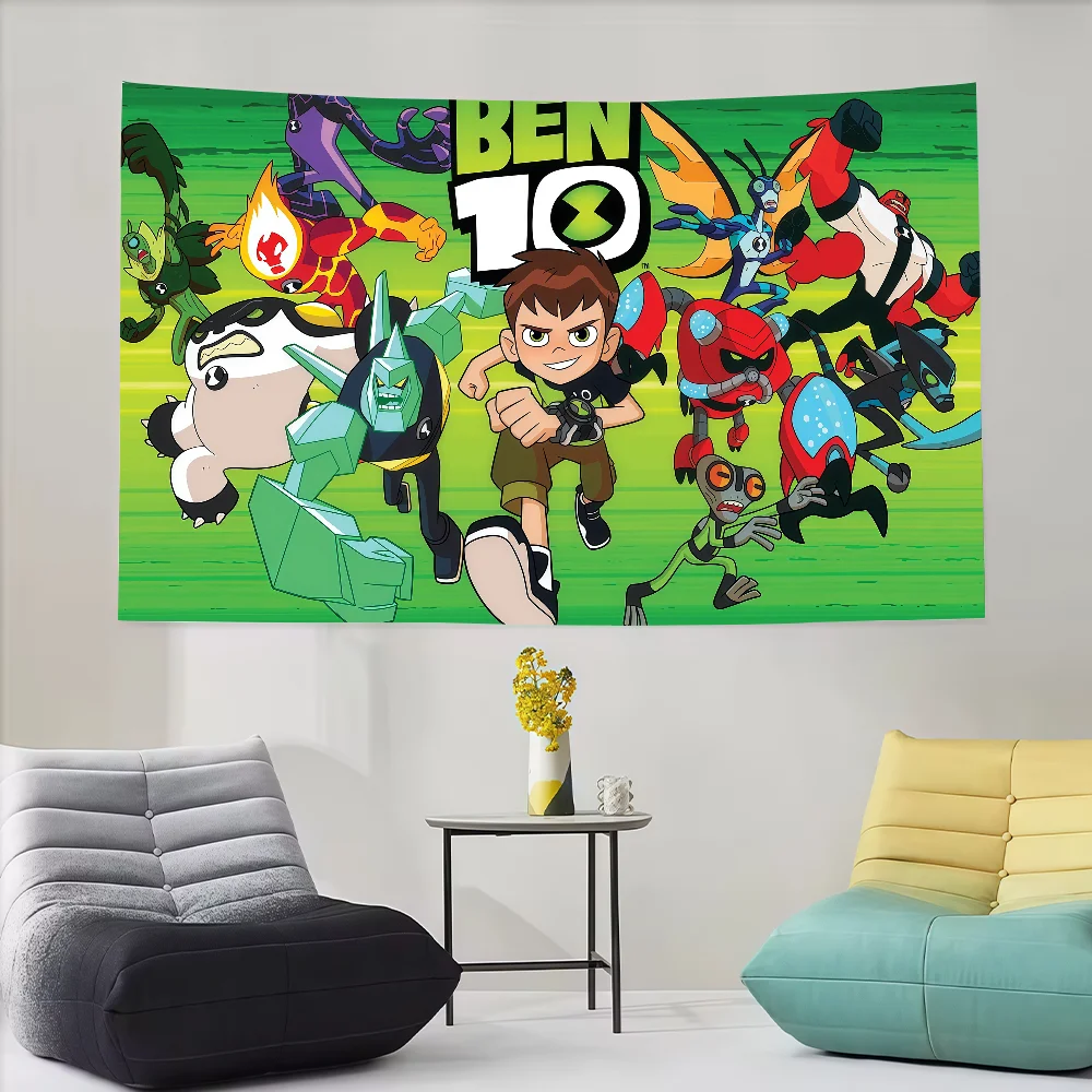 American C-Cartoon B-Ben 10 Cute flag Decoration Art Picnic Party Home Hanging Camping Outdoor Party Banner