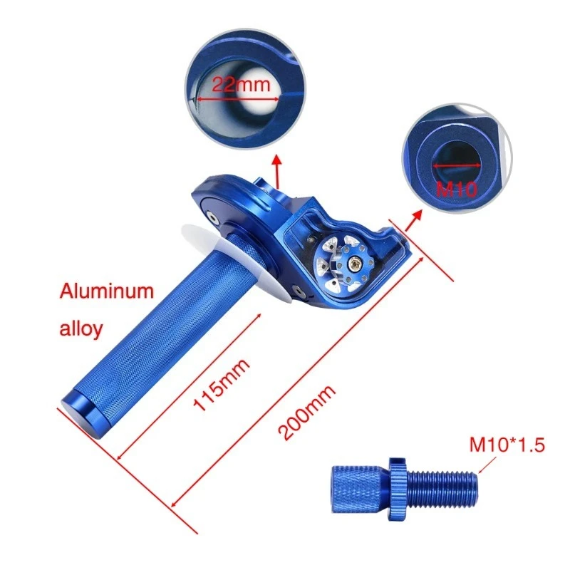 22mm CNC Aluminum Adjustable Twist Throttle Grips M101.5 Fit Motorcycle Scooter Pit Bike Handlebar Accelerator Replacement