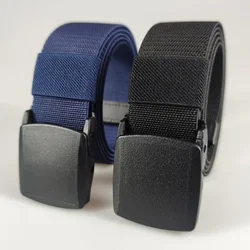 3.8cmX120cm  Automatic Buckle Nylon Elastic Belt Outdoor Hunting Multifunctional - Canvas Belt for Men and women