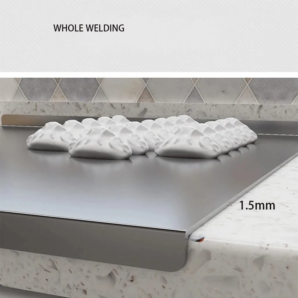 304 Stainless Steel Cutting Board With Lip Home Pizza Food Chopping Board Pastry Baking Board Countertop Protector Kitchen