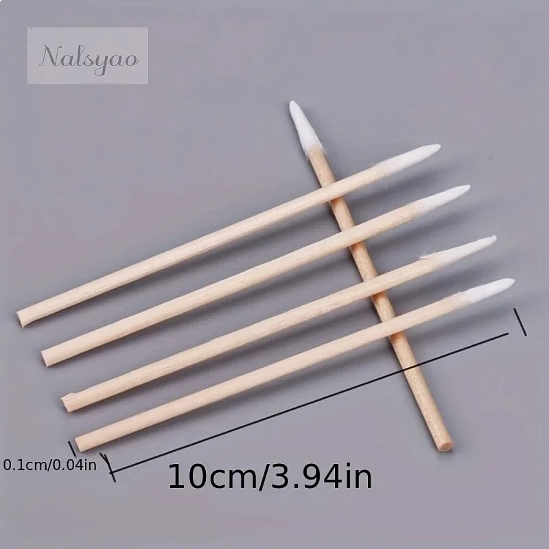 100/300pcs Disposable Wooden Micro Bud Swabs Lint Free Eyelash Extension Glue Remover Makeup Mini Brush Tools
