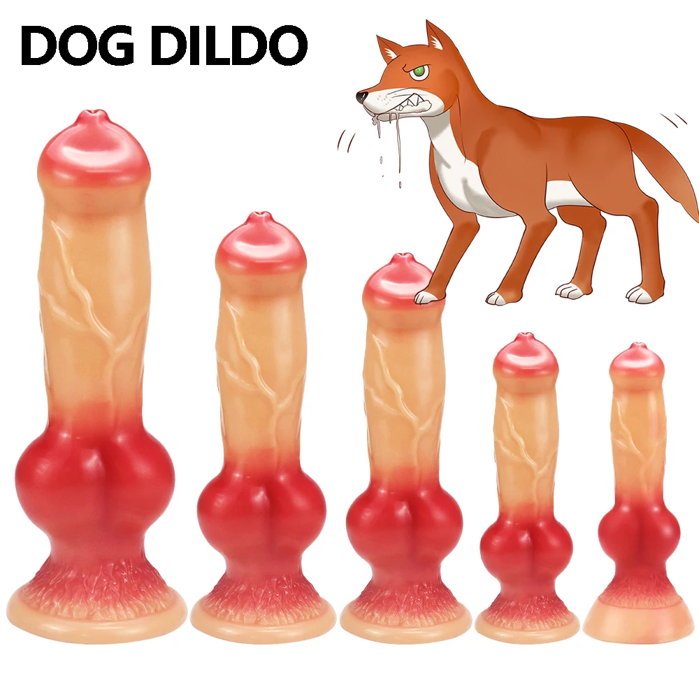 Soft Anal Plug Silicone PVC Dildo With Suction Cup Dog Penis Animal Sex Toy Prostate Orgasm 17-33cm Long Butt Plug Anus Extender