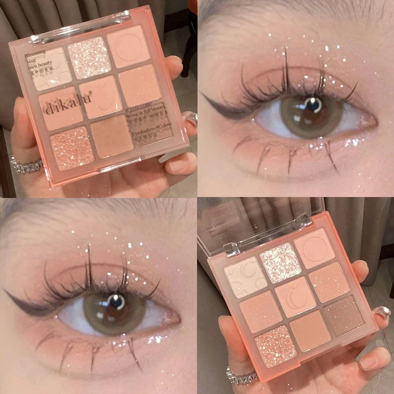 Dikalu Nine-color Eyeshadow Plate Butter Cream Butter Cream Plate Daily Matte Pearl Clear Peach