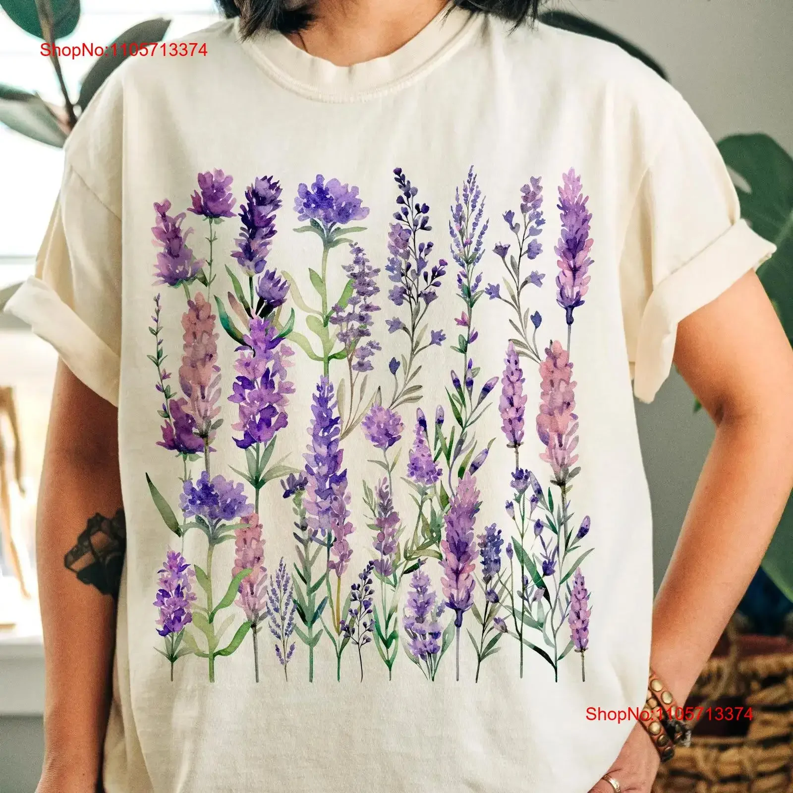 Lavender T Shirt Cottagecore Wilflowers Gardening Nature Plant Lady Grandma Hippie Clothes Boho vintage Washed Versatile