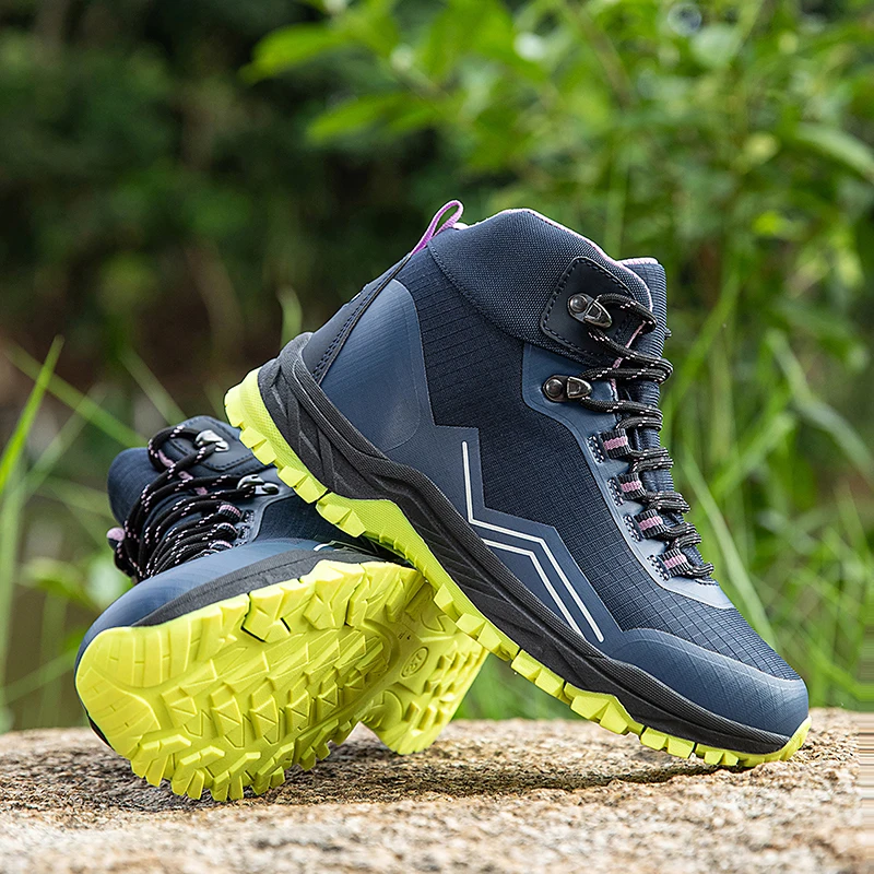 

Пара уличных спортивных кроссовок для скалолазания, высокие кроссовки для мужчин и женщин, нескользящие водонепроницаемые кроссовки для горного треккинга и туризма, бега
