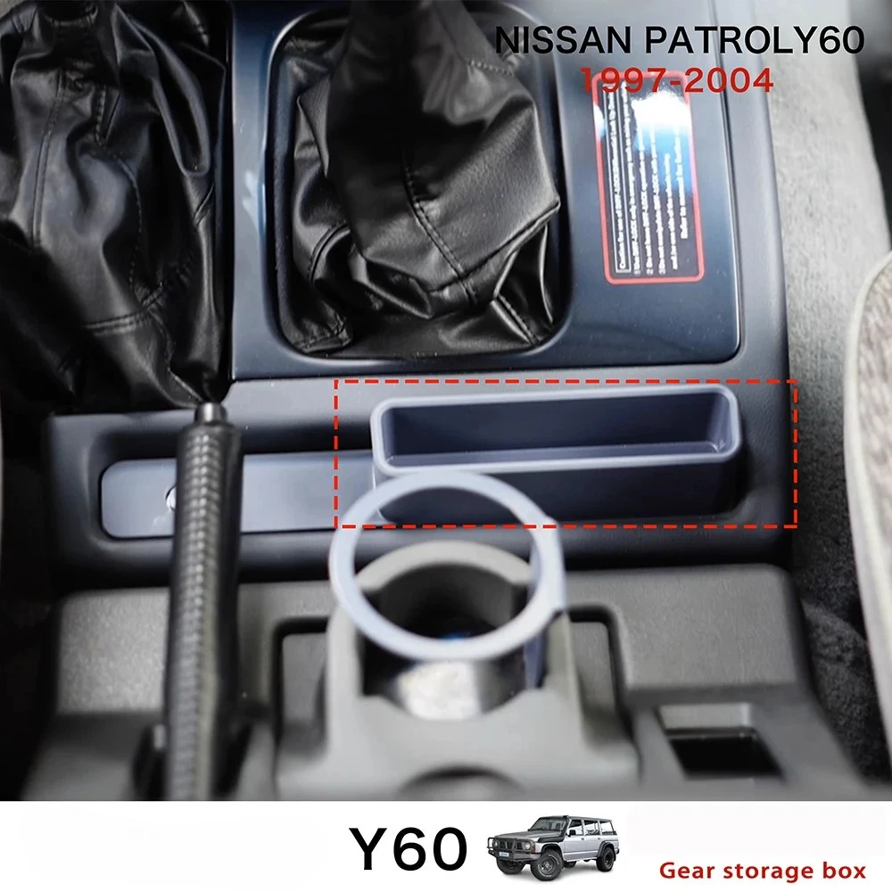 Seat Crevice Storage Box For Nissan Patrol Y60 Central Control Storage Box Interior Organize Patrol Y60 Accessories