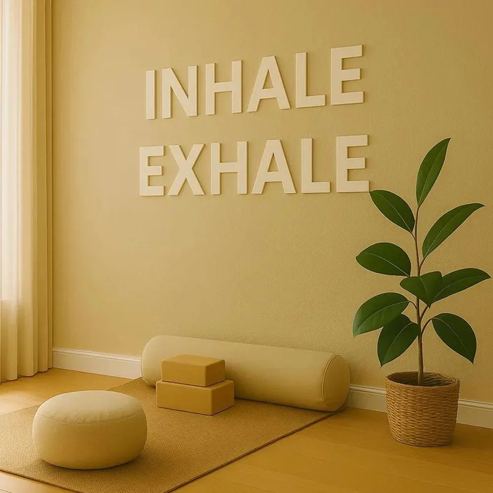 INHALE EXHALE Wall Sign Yoga Studio Wall Letters 3D PVC Wall Letters for Yoga Room Home Gym Fitness Studio & Workout Room
