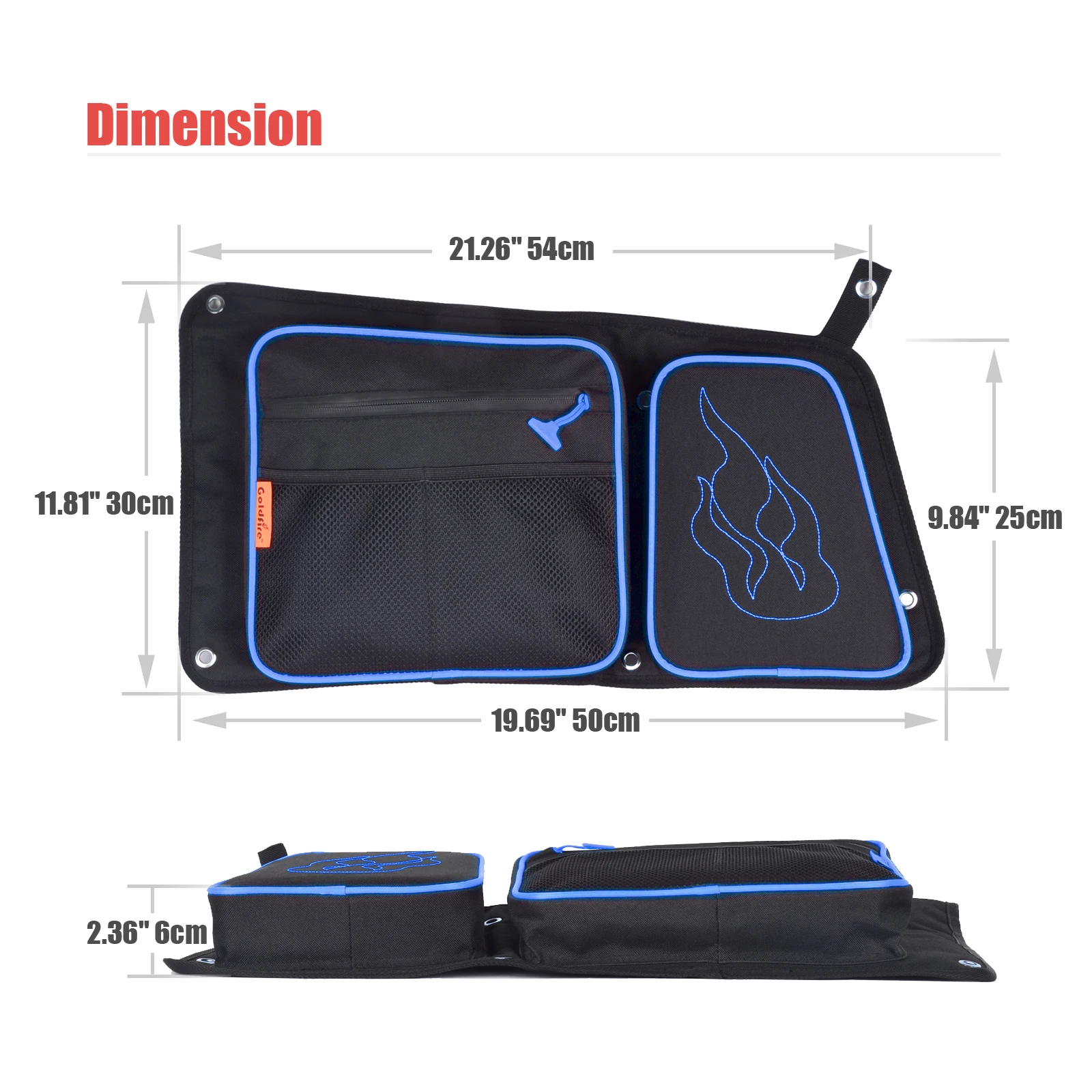 UTV Parts Rear Door Bags Side Storage Bag Set with Knee Pad Organizer For 2014-2019 Polaris RZR 4 900 XP4 1000 4 Door Turbo