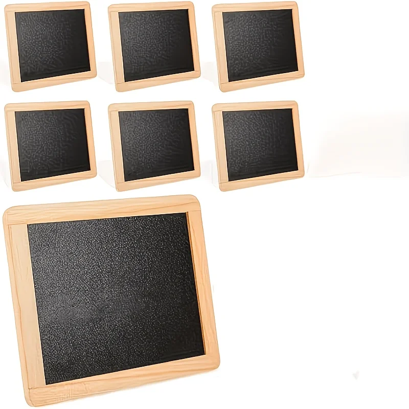 4pcs Mini Blackboard Bohemian Wooden Frame, Portable Writing Board for Home Office Classroom Cafe