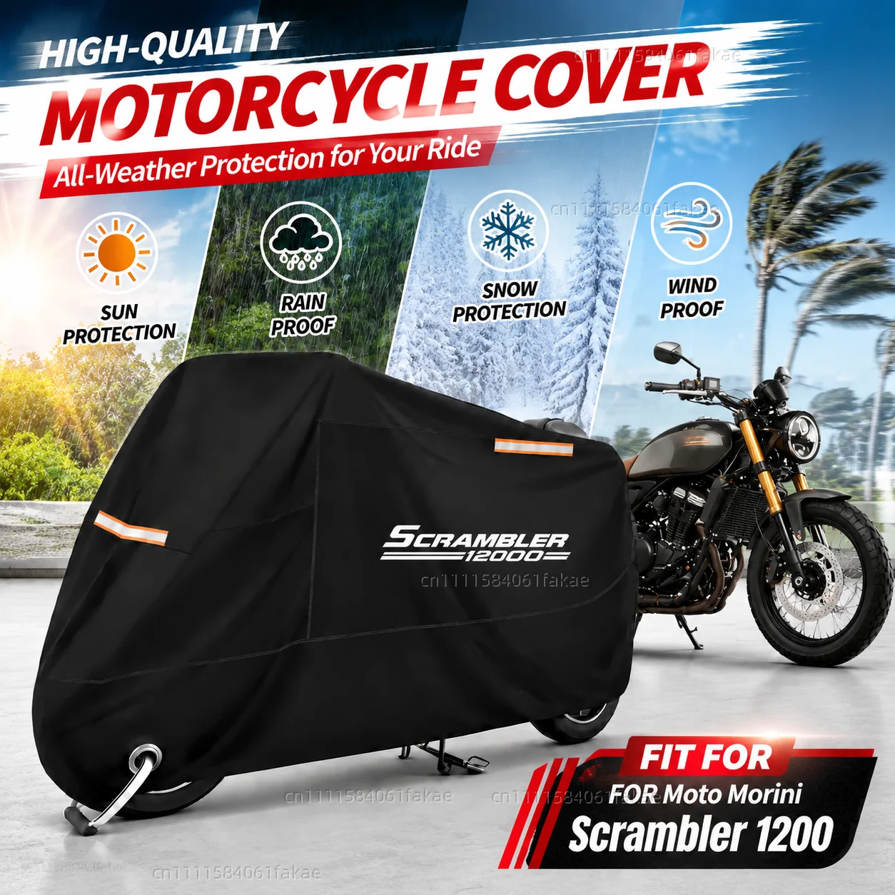 

Motorcycle Cover Waterproof Outdoor All Season Dustproof UV Protective Moto Scooter Rain Cover FOR Moto Morini Scrambler 1200